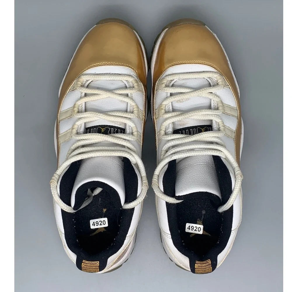 Jordan 11 Retro Low Closing Ceremony Gold Basketball Shoes 528895-103 Men's Sz 9